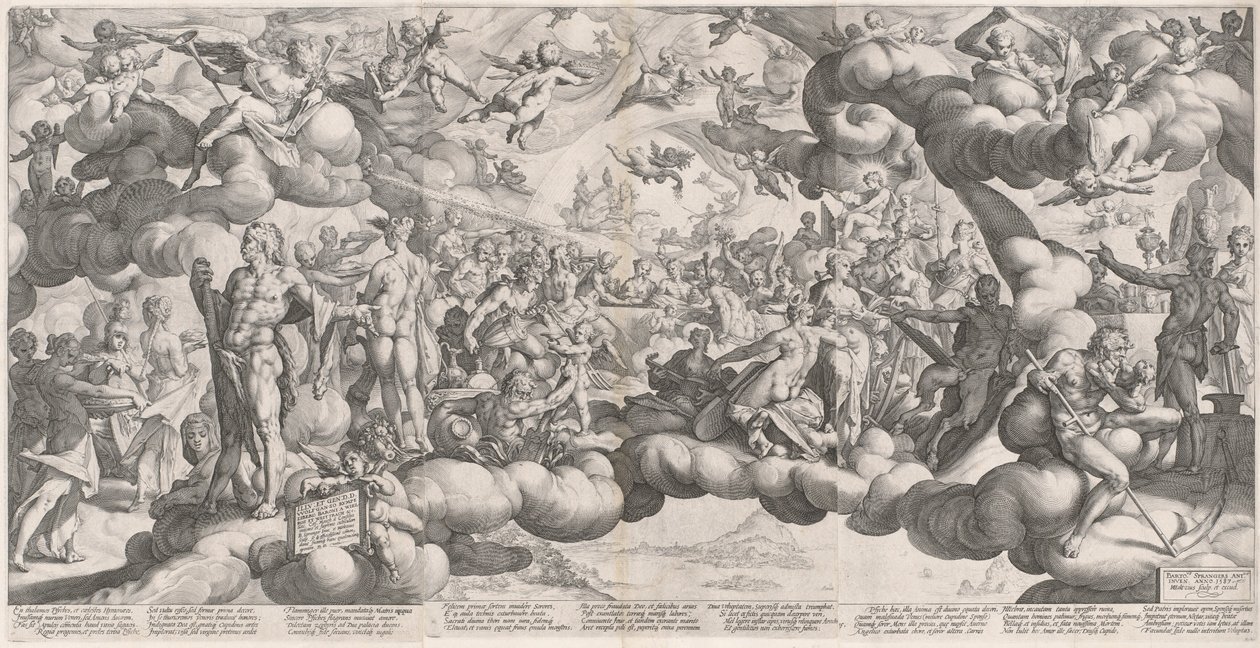 La boda de Cupido y Psique de Hendrik Goltzius after Bartholomaeus Spranger