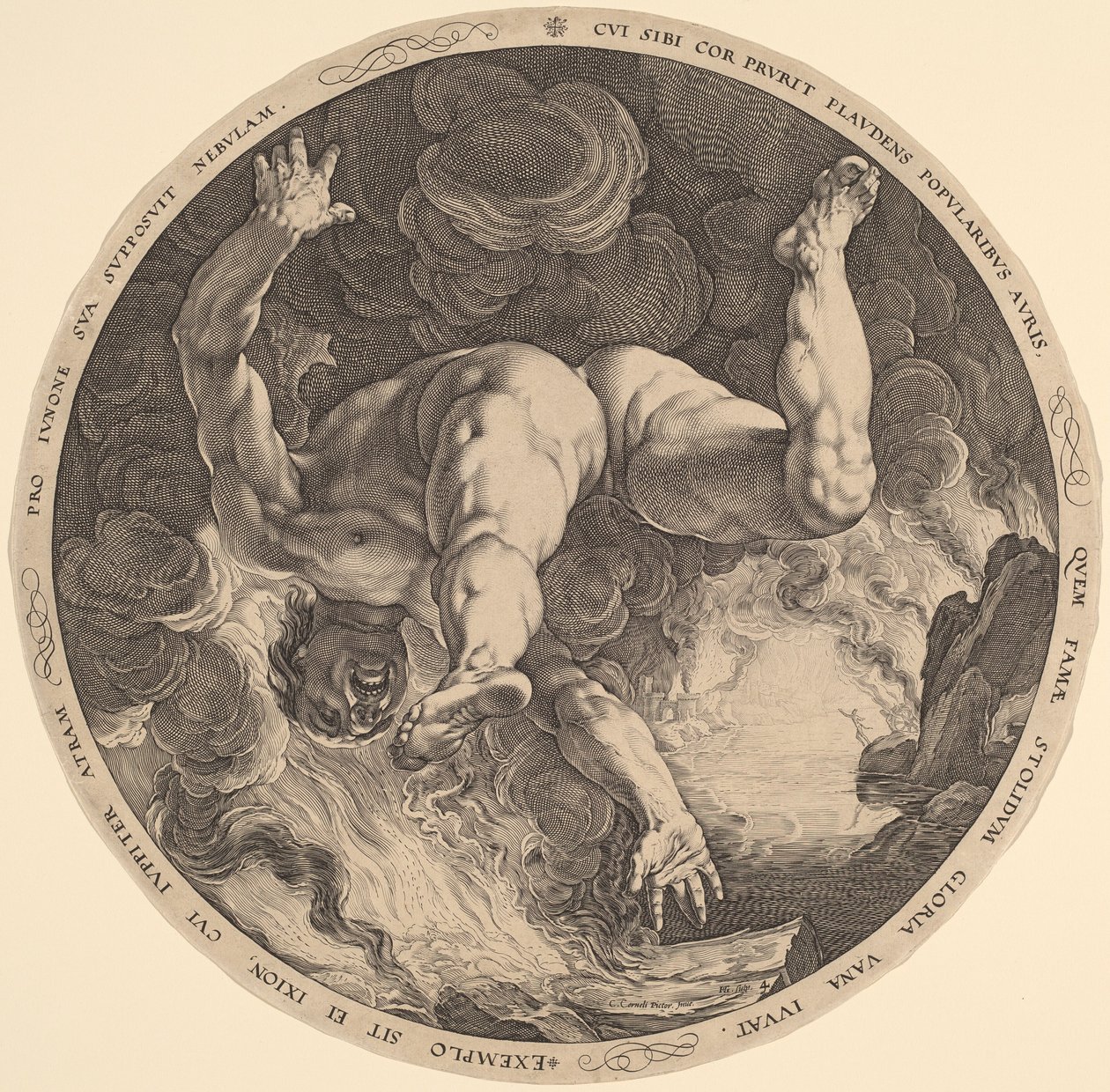 Ixión de Hendrik Goltzius, after Cornelis Cornelisz van Haarlem