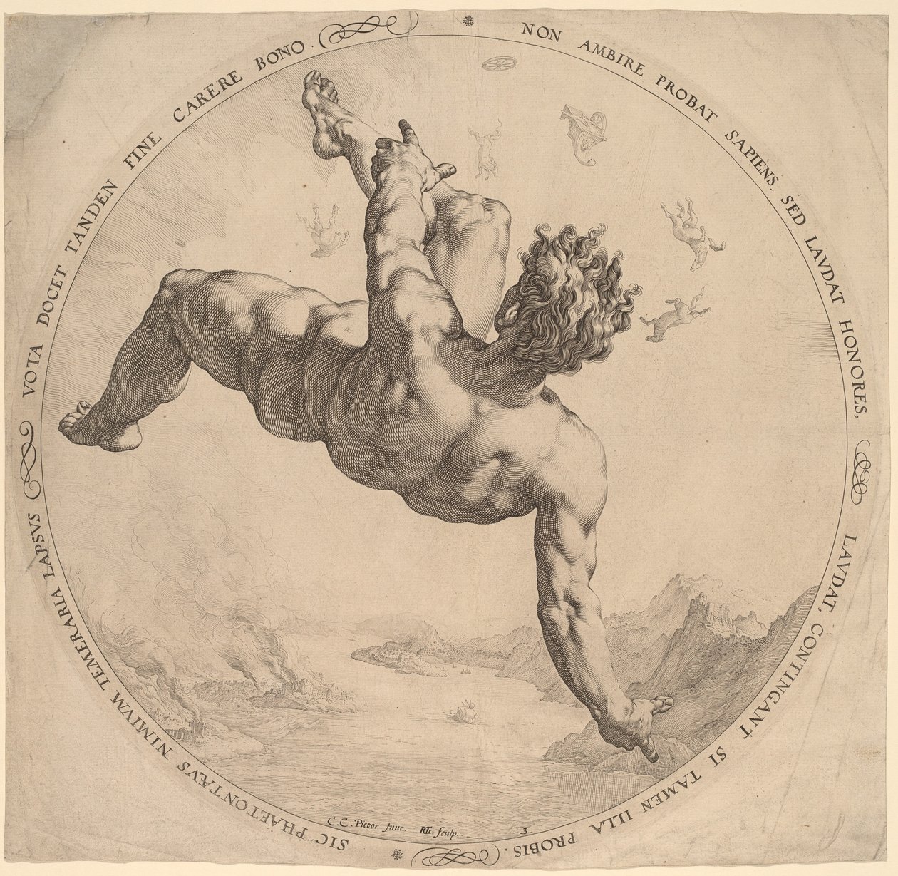 Faetón de Hendrik Goltzius, after Cornelis Cornelisz van Haarlem