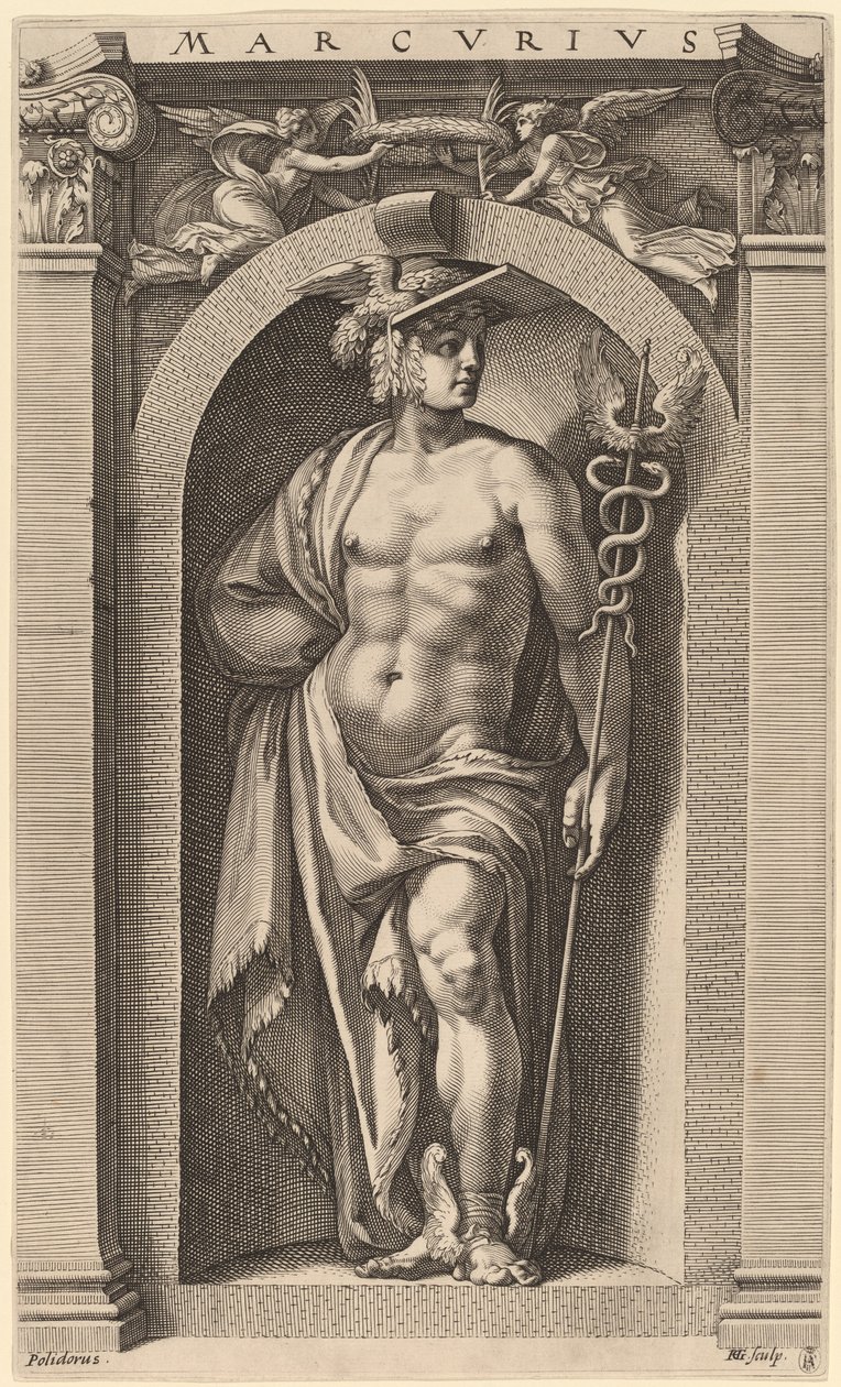 Mercurio de Hendrik Goltzius after Polidoro da Caravaggio