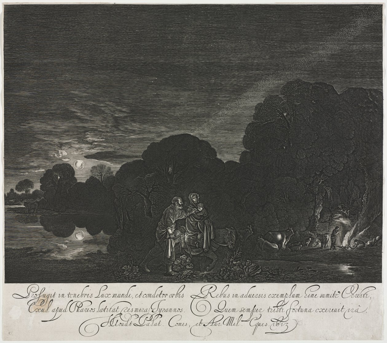 La Huida a Egipto, Noche de Hendrik Goudt