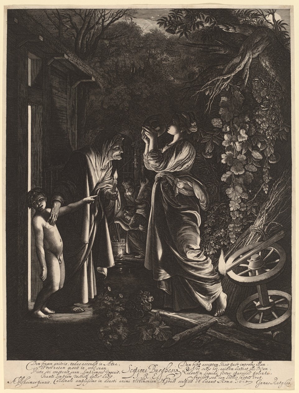 La burla de Ceres de Hendrik Goudt after Adam Elsheimer