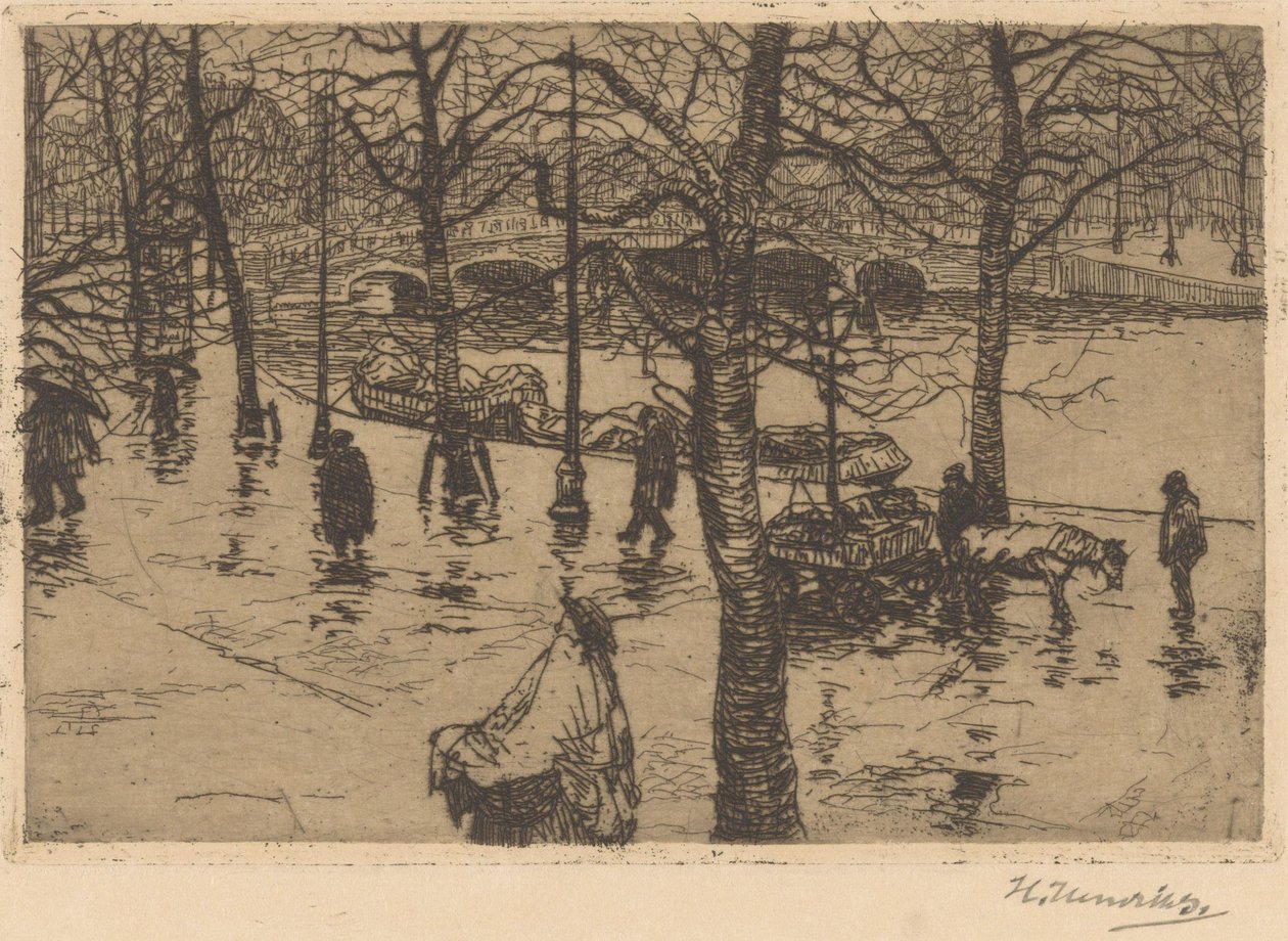 Foso en tiempo de lluvia de Hendrik Henrichs (signed by artist)