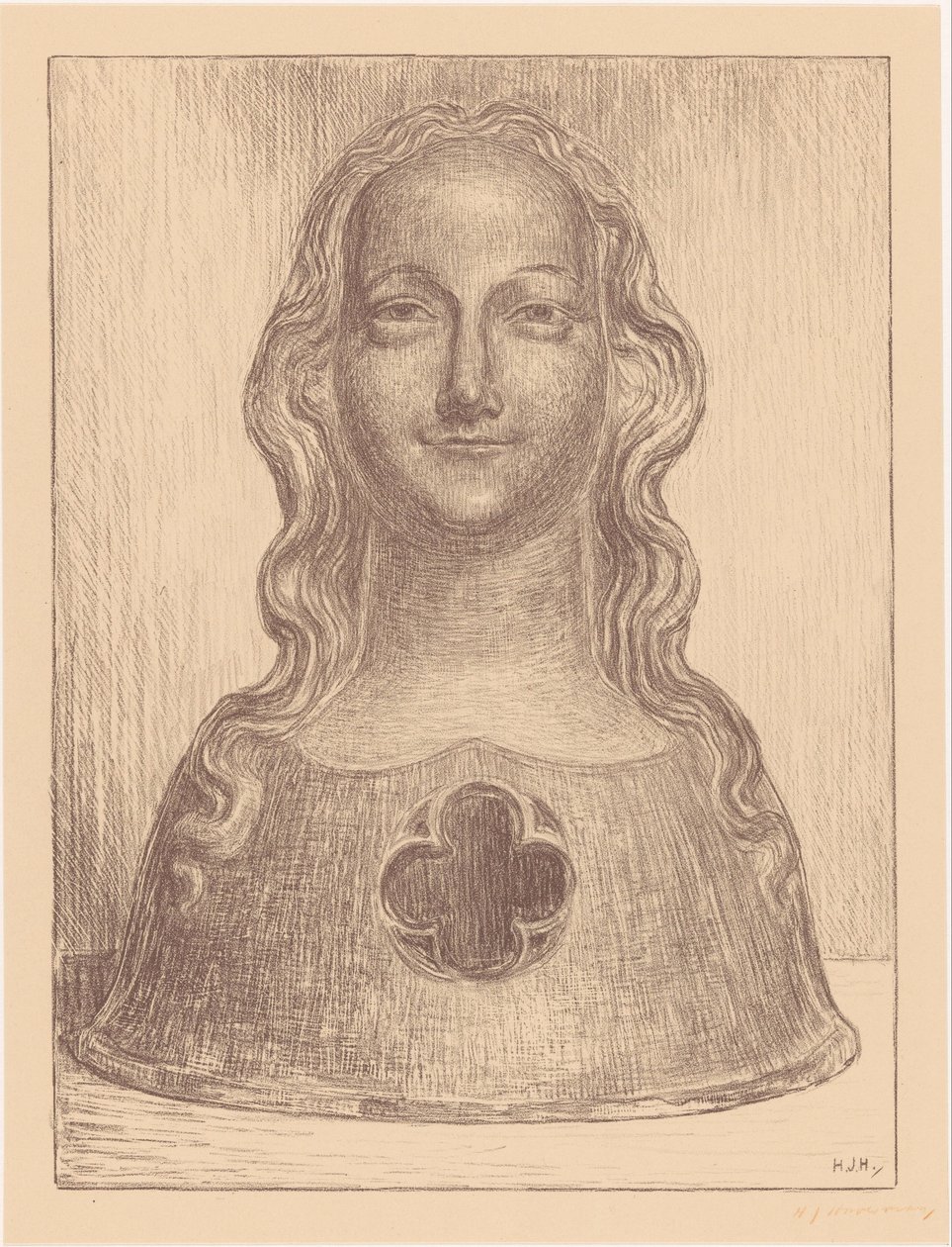 Busto relicario de una de las vírgenes de Santa Úrsula de Hendrik Johannes Haverman (signed by artist)