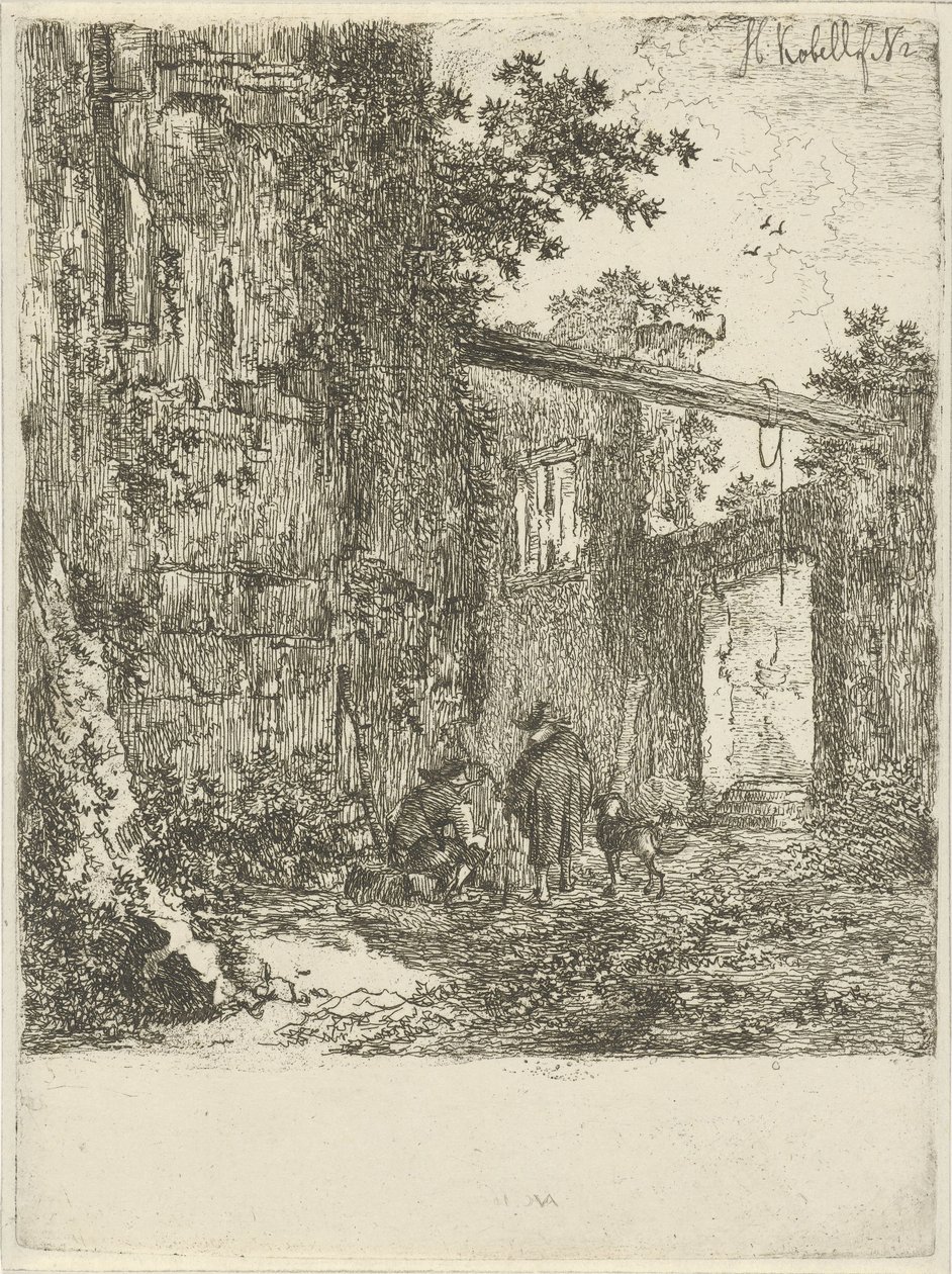 ruina cubierta de maleza de Hendrik Kobell