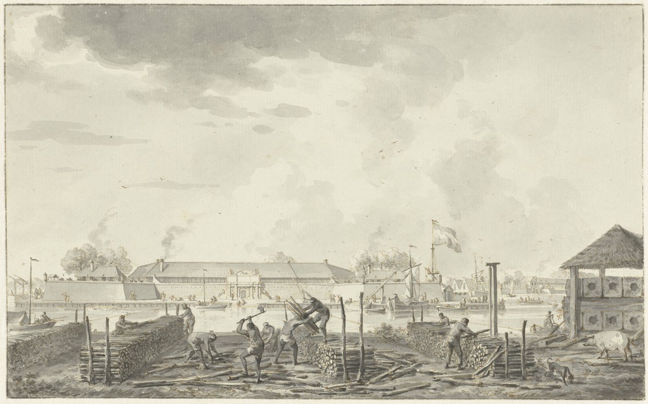 El castillo de Batavia, visto desde el Houtkrap de Hendrik Kobell