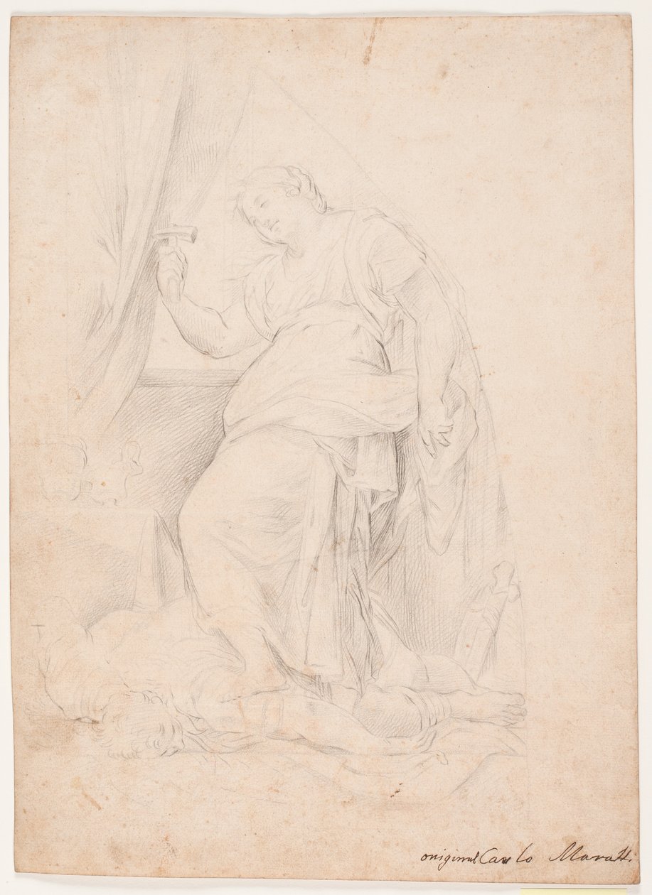 Jael mata a Sísara. Estudio según la composición de Carlo Maratti (Mezzetti, p. 345, nr. 150) de Hendrik Krock