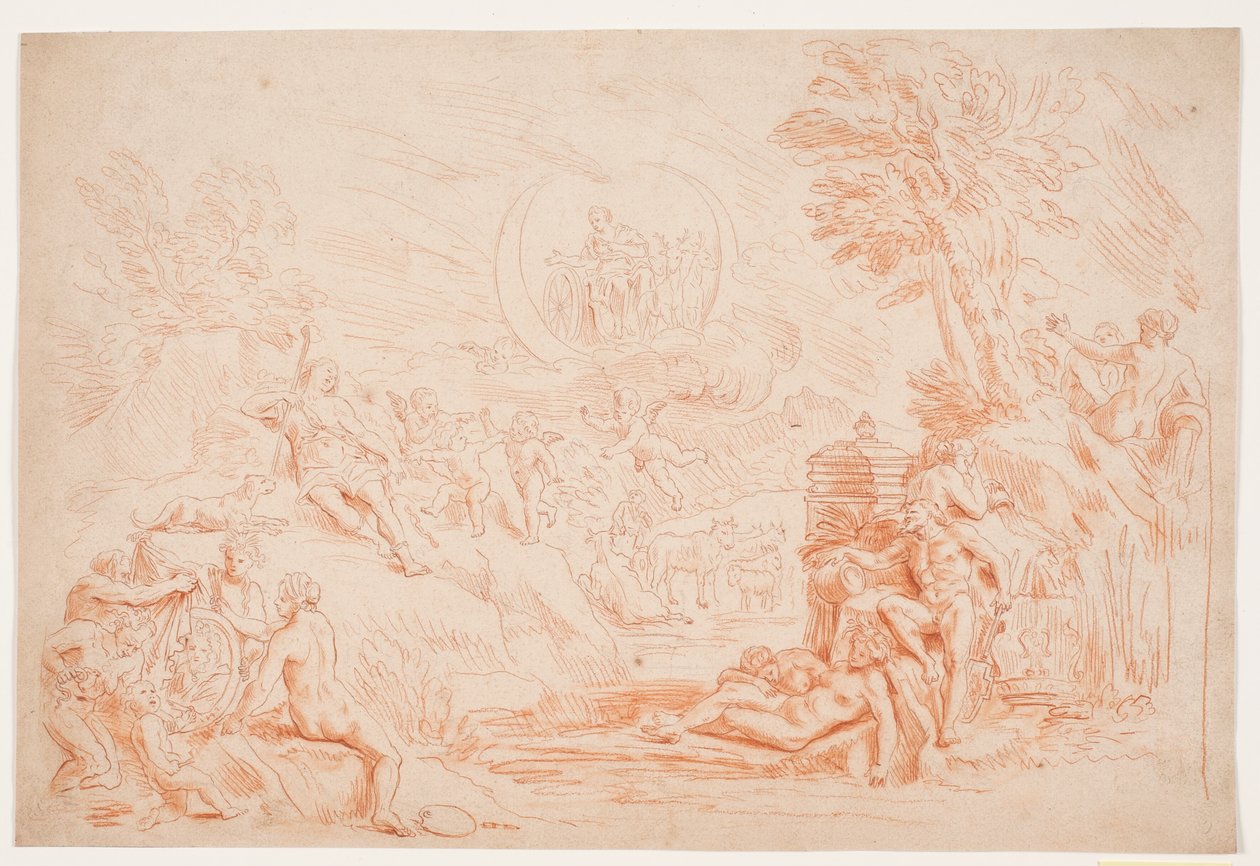 Paisaje con figuras alegóricas de Hendrik Krock