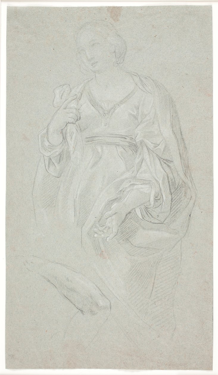 Mujer de pie. Medio cuerpo. Estudio de un brazo de Hendrik Krock
