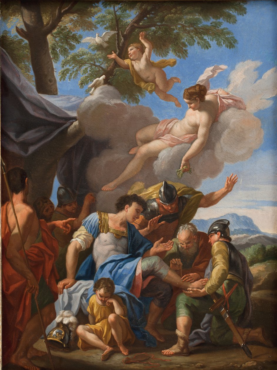 Venus trayendo hierbas para el herido Eneas de Hendrik Krock