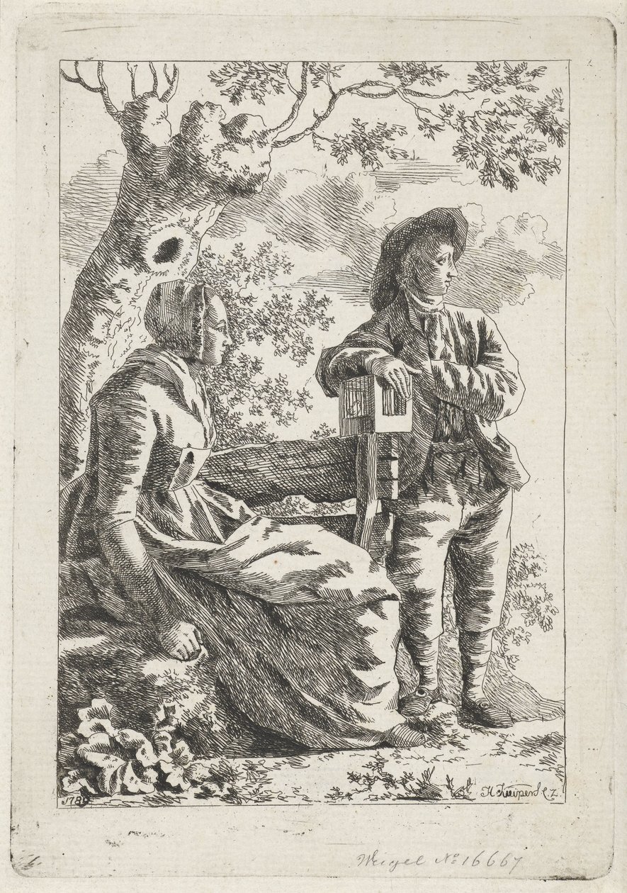 hombre y mujer junto a un arbol de Hendrik Kuipers