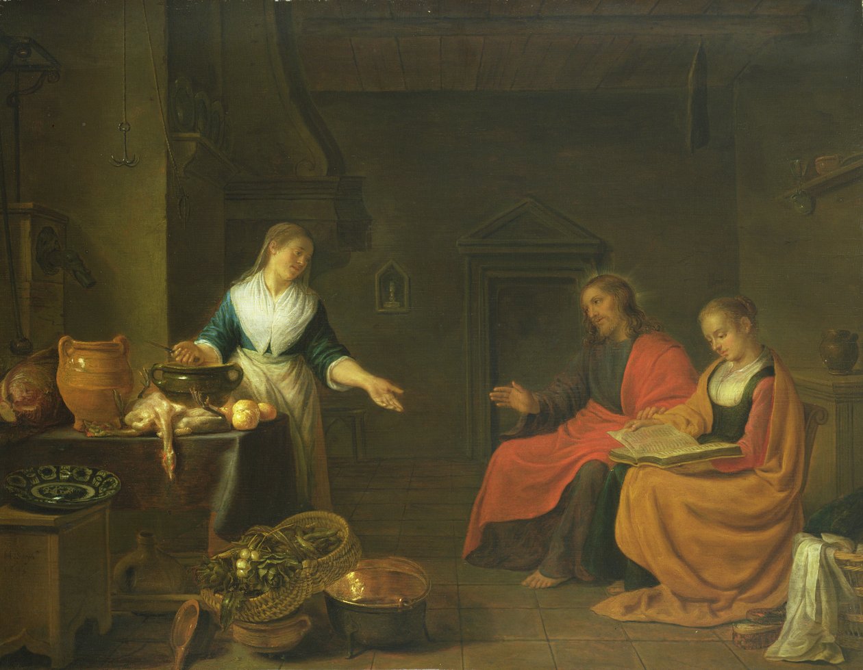 Cristo en la casa de Marta y María, 1645 de Hendrik Martensz Sorgh