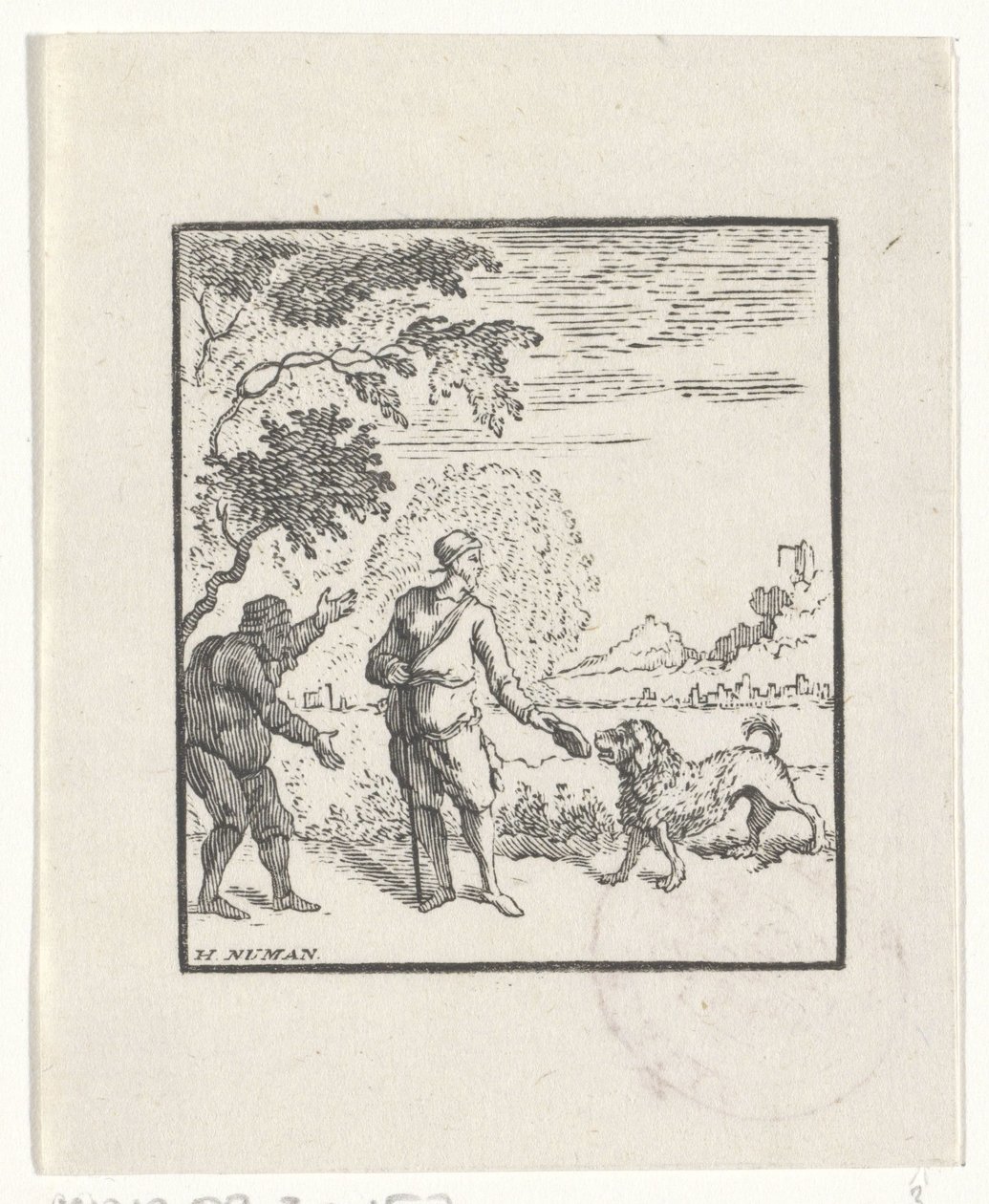 Representación de una historia de las fábulas de Esopo. de Hendrik Numan