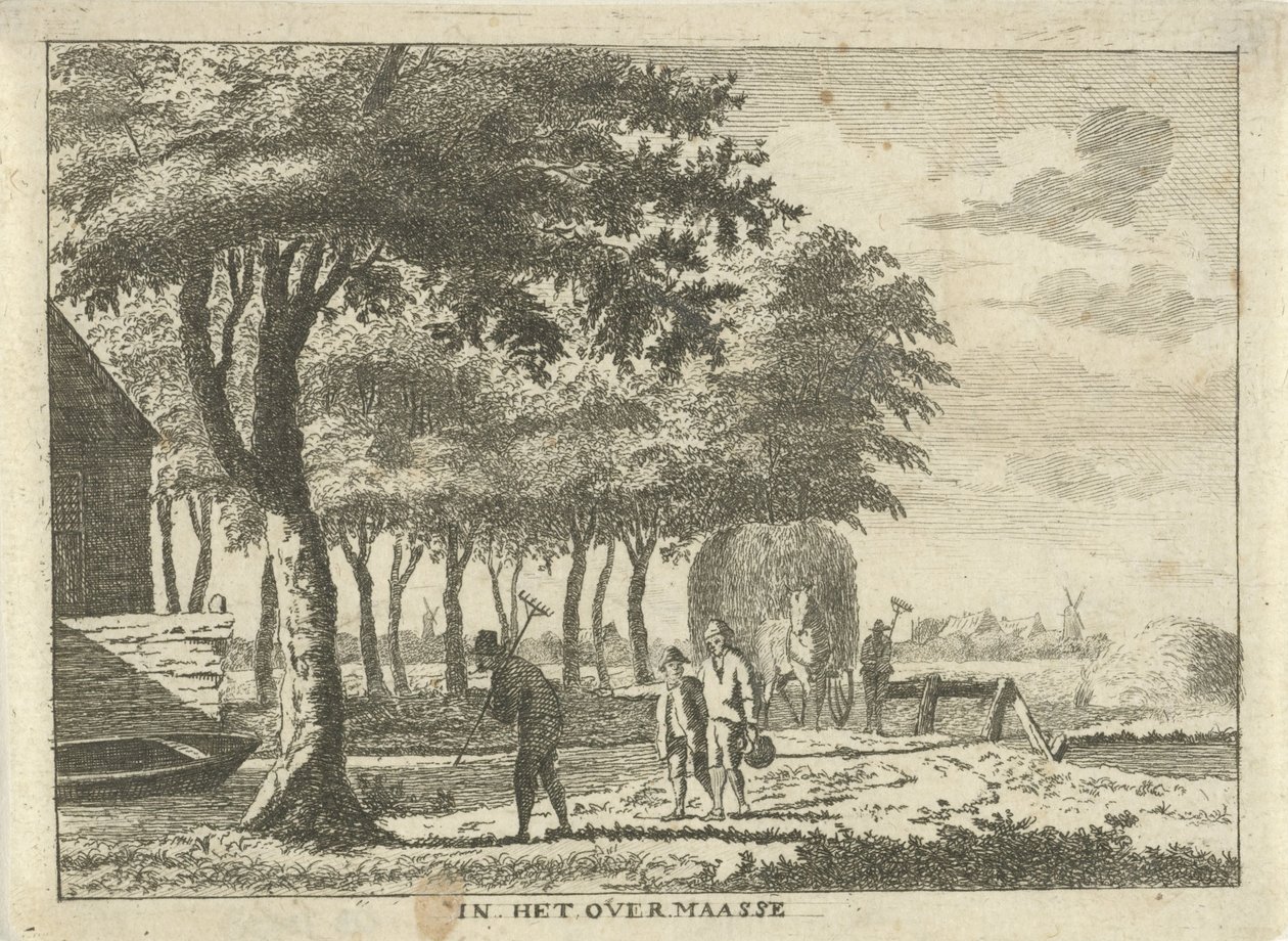La agricultura en un pedazo de tierra En el Overmaasse (título sobre el objeto) Paisajes en la región de Schieland (título de la serie) de Hendrik Roosing