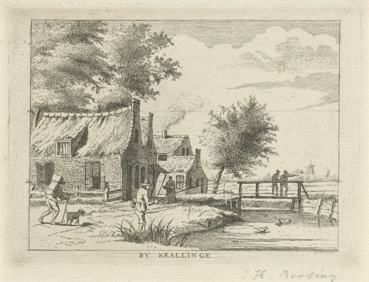 Cara en Kralingen Por Krallinge (título sobre el objeto) Paisajes en la región de Schieland (título de la serie) de Hendrik Roosing