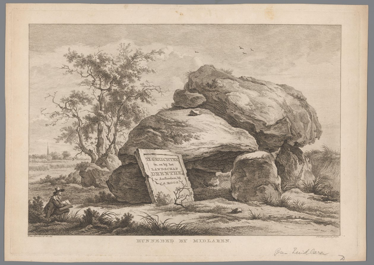 Dolmen cerca del pueblo de Midlaren Hunnebed por Midlaren (título sobre objeto) Nueve caras en Drenthe (título de la serie) IX Rostros en y cerca del paisaje de Drenthe (título de la serie sobre el objeto) de Hendrik Schwegman