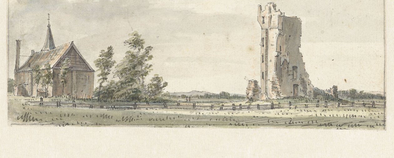 Las ruinas de la Huis te Kleef, cerca de Haarlem de Hendrik Spilman