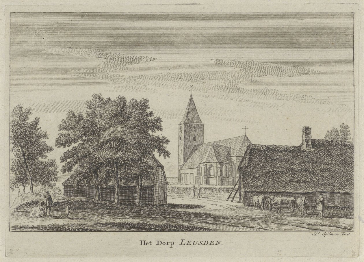 Vista de Leusden The Village of Leusden (título sobre el objeto) de Hendrik Spilman