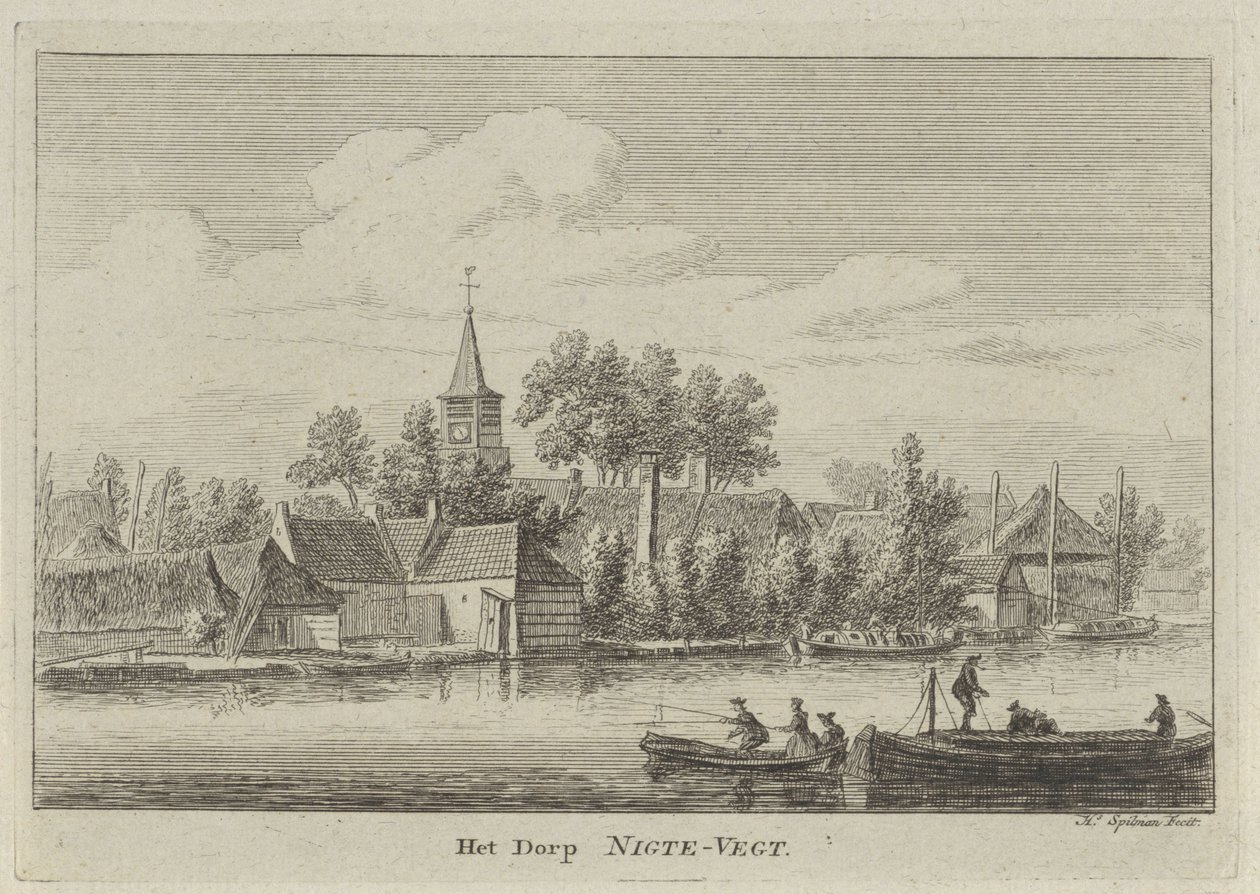 Vista de Nochevieja The Village of Nigte-Vegt (título sobre el objeto) de Hendrik Spilman