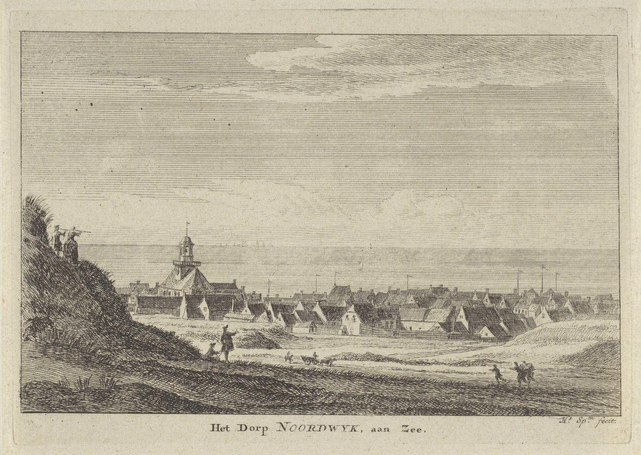 Vista de Noordwijk aan Zee El pueblo de Noordwijk aan Zee (título sobre el objeto) de Hendrik Spilman
