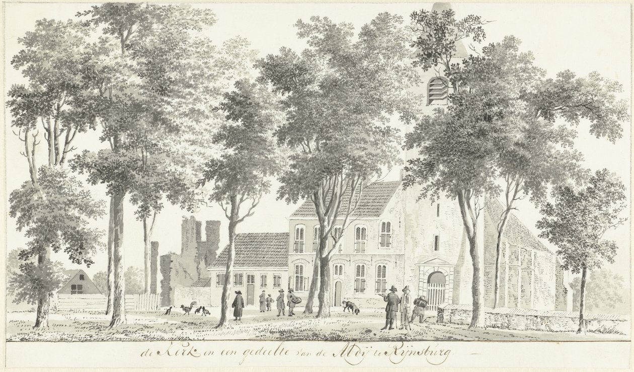 Iglesia y parte de las ruinas de la Abadía de Rijnsburg de Hendrik Tavenier