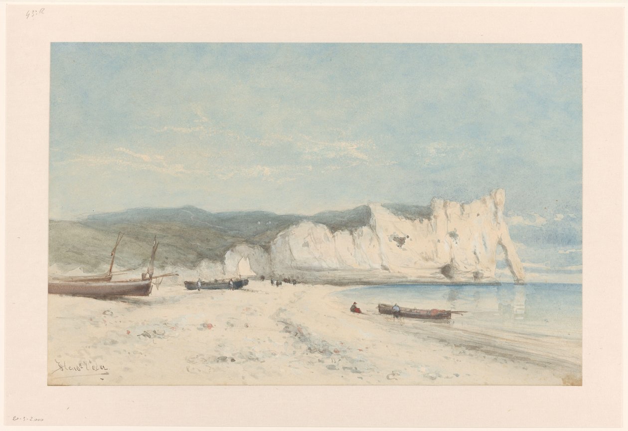 Paisaje costero con acantilados de tiza blanca de Hendrik Veder