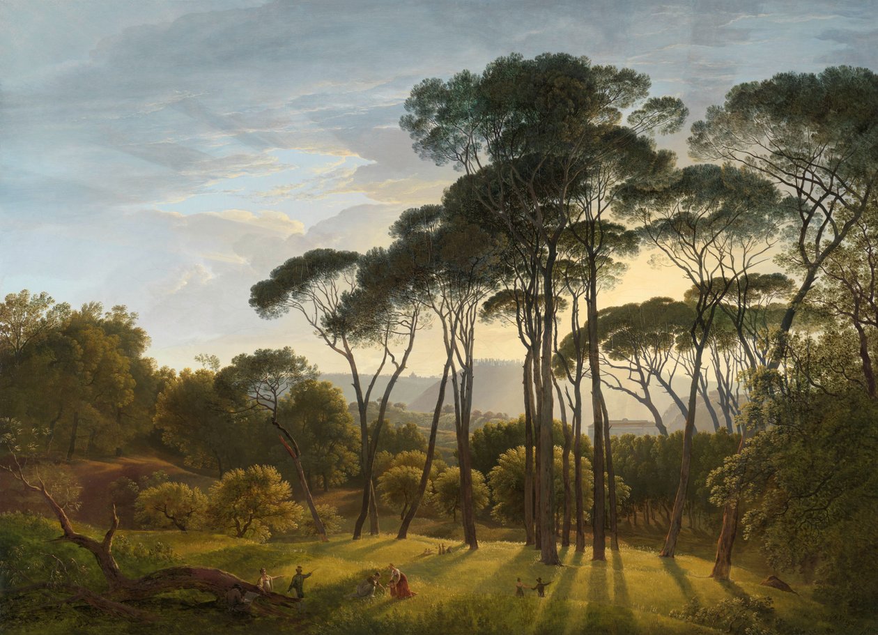 Paisaje italiano con pinos paraguas de Hendrik Voogd