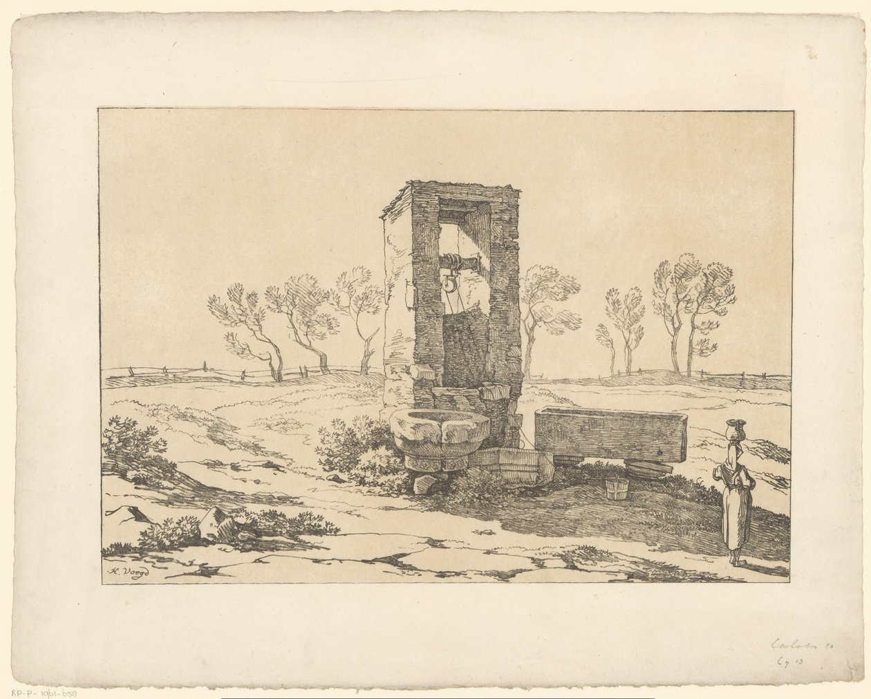 mujer bien Tentamina Lithographica (título de la serie) Paisajes italianos (título de la serie) de Hendrik Voogd
