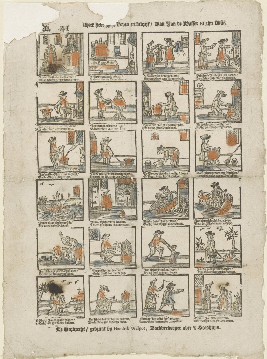 Aquí tienes tu vida y tu negocio / Van Jan de Wasser y su esposa (título sobre objeto) de Hendrik Walpot