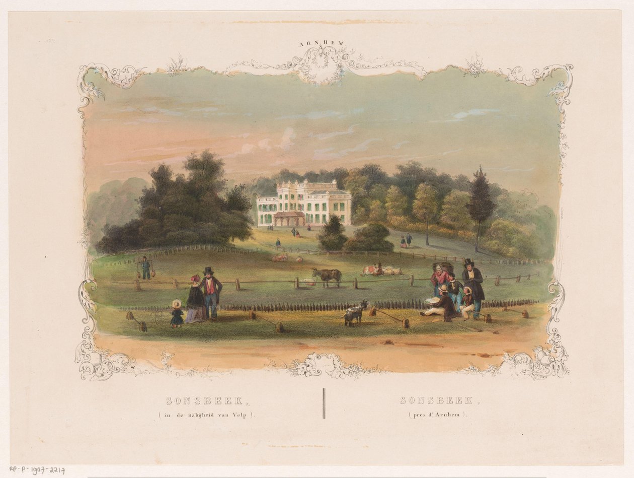 Vista de la finca de Sonsbeek
Sonsbeek (cerca de Velp) (título en el objeto)
Arnhem (título de la serie en el objeto) de Hendrik Wilhelmus Last (attributed to)