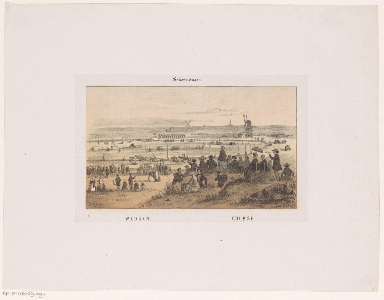 Wedren en Scheveningen el 3 de agosto de 1846.
Wedren, Curso (título en el objeto)
Recuerdo de Scheveningen (título de la serie) de Hendrik Wilhelmus Last