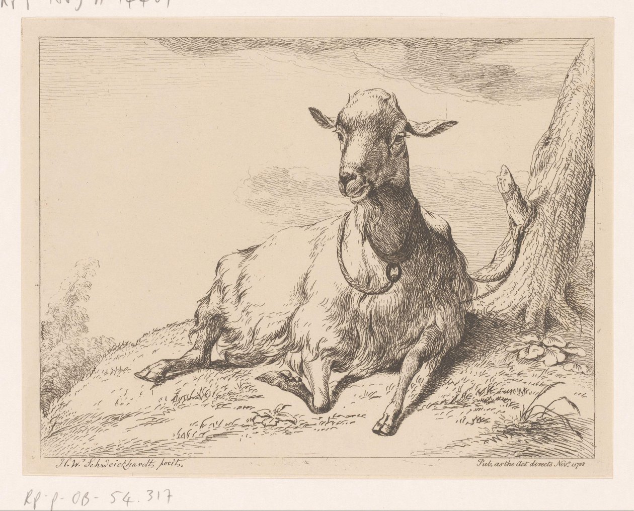 cabra mentirosa Diferentes animales (título de la serie) de Hendrik Willem Schweickhardt