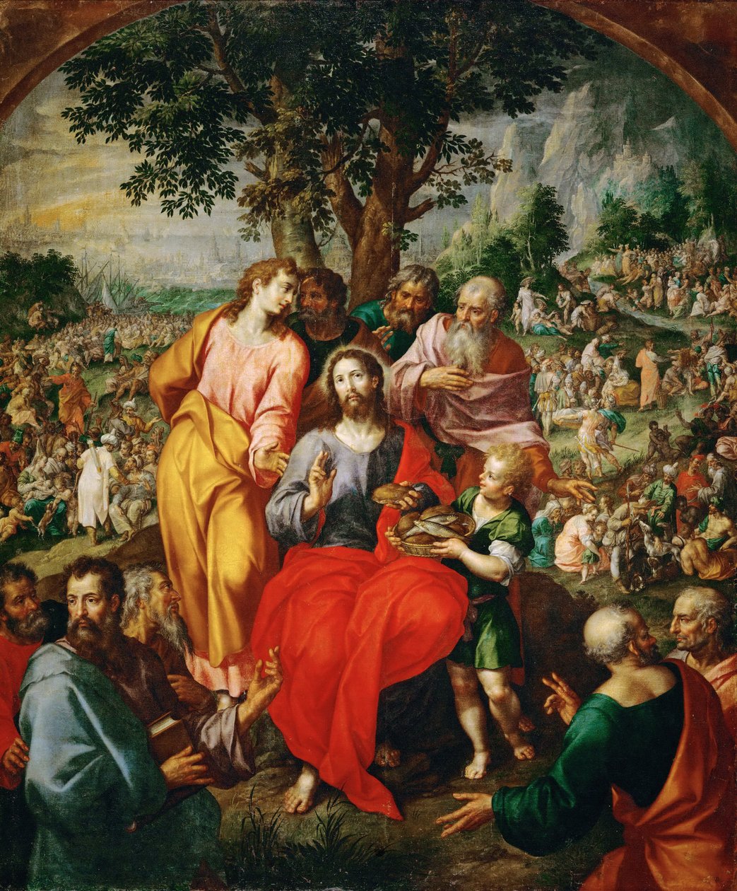 El milagro de los cinco panes y los dos peces de Hendrik de Clerck