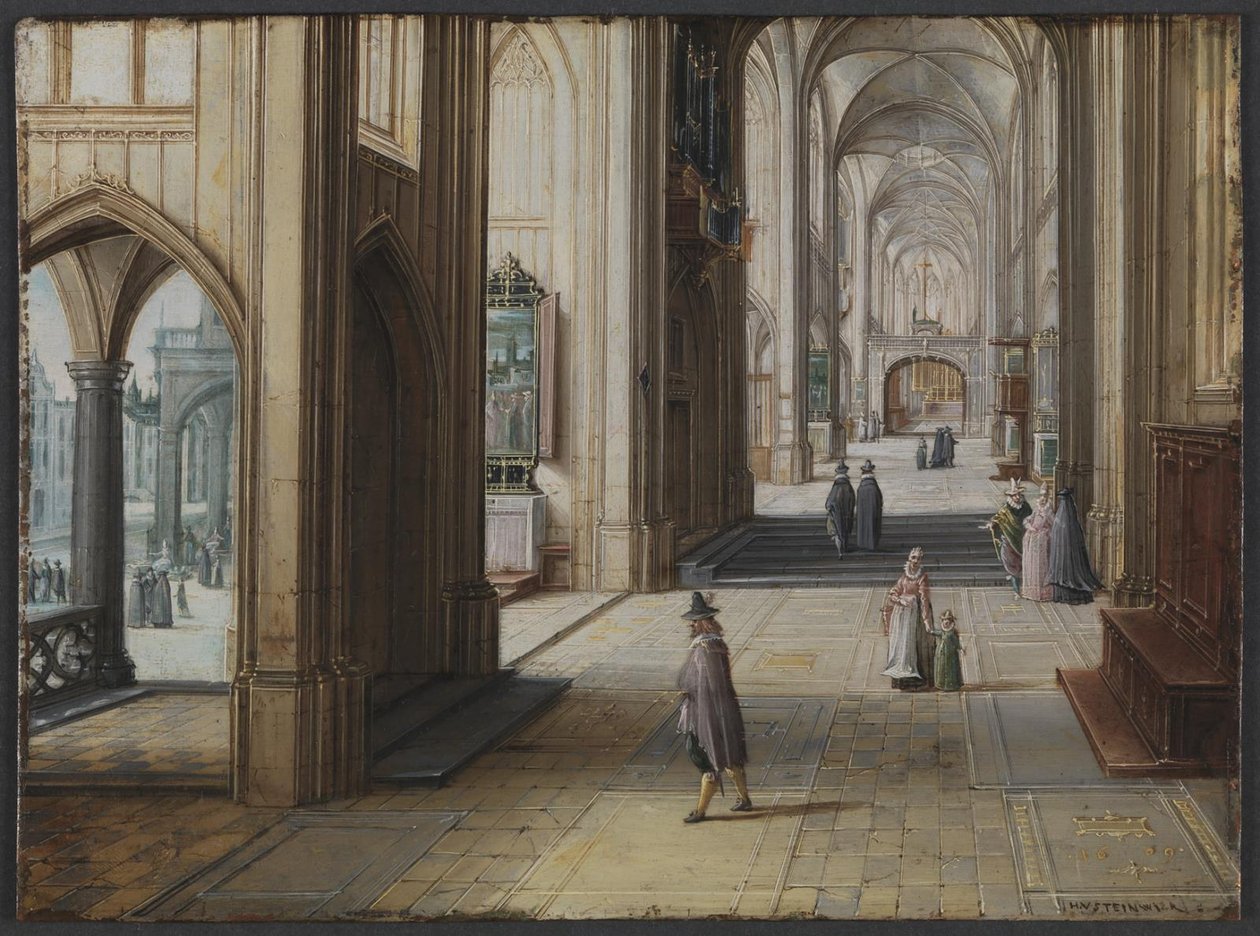 Interior de una Iglesia Gótica Mirando al Este de Hendrik van II Steenwijck