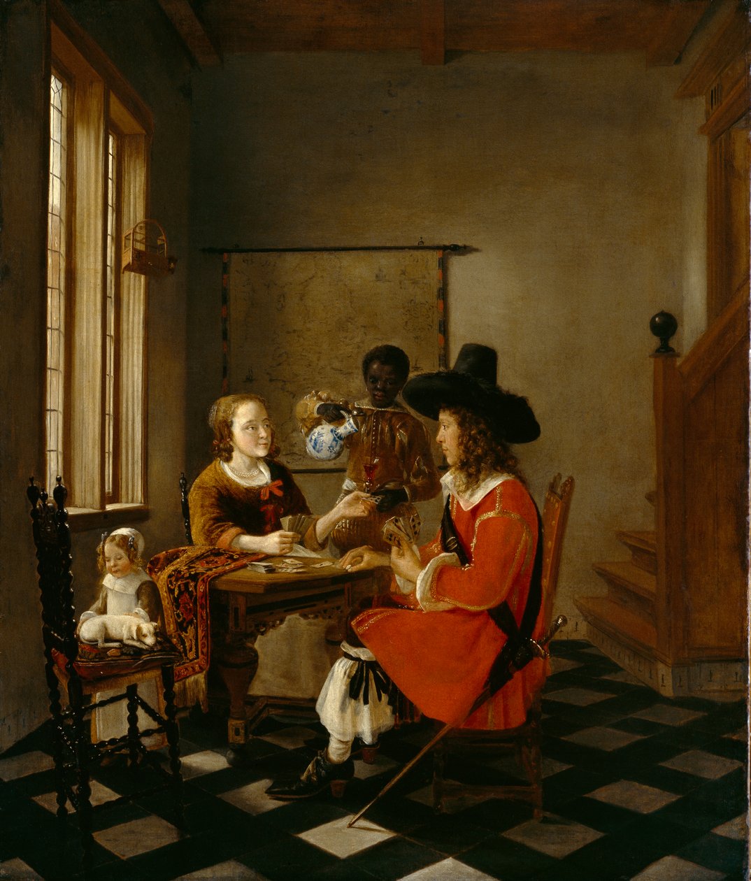 El juego de cartas, c.1660 de Hendrik van der Burch
