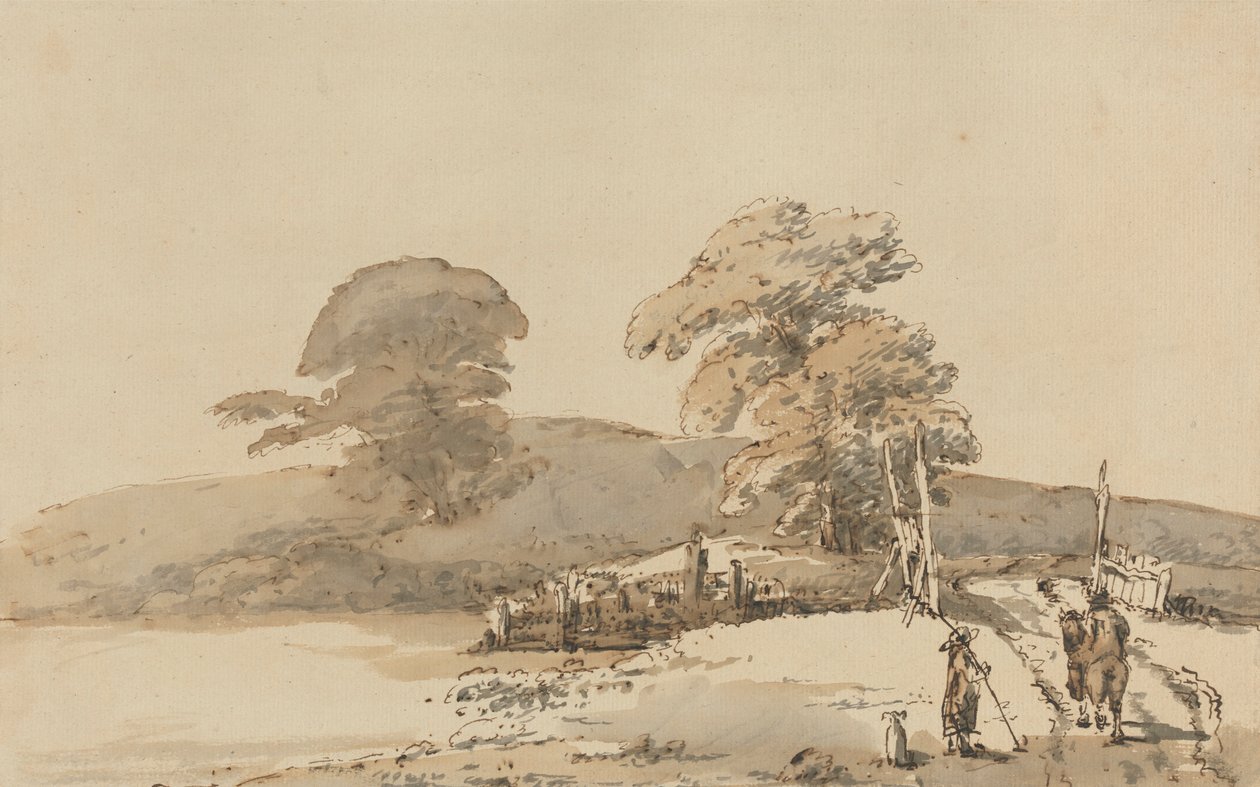 Paisaje con puente de Heneage Finch fourth Earl of Aylesford