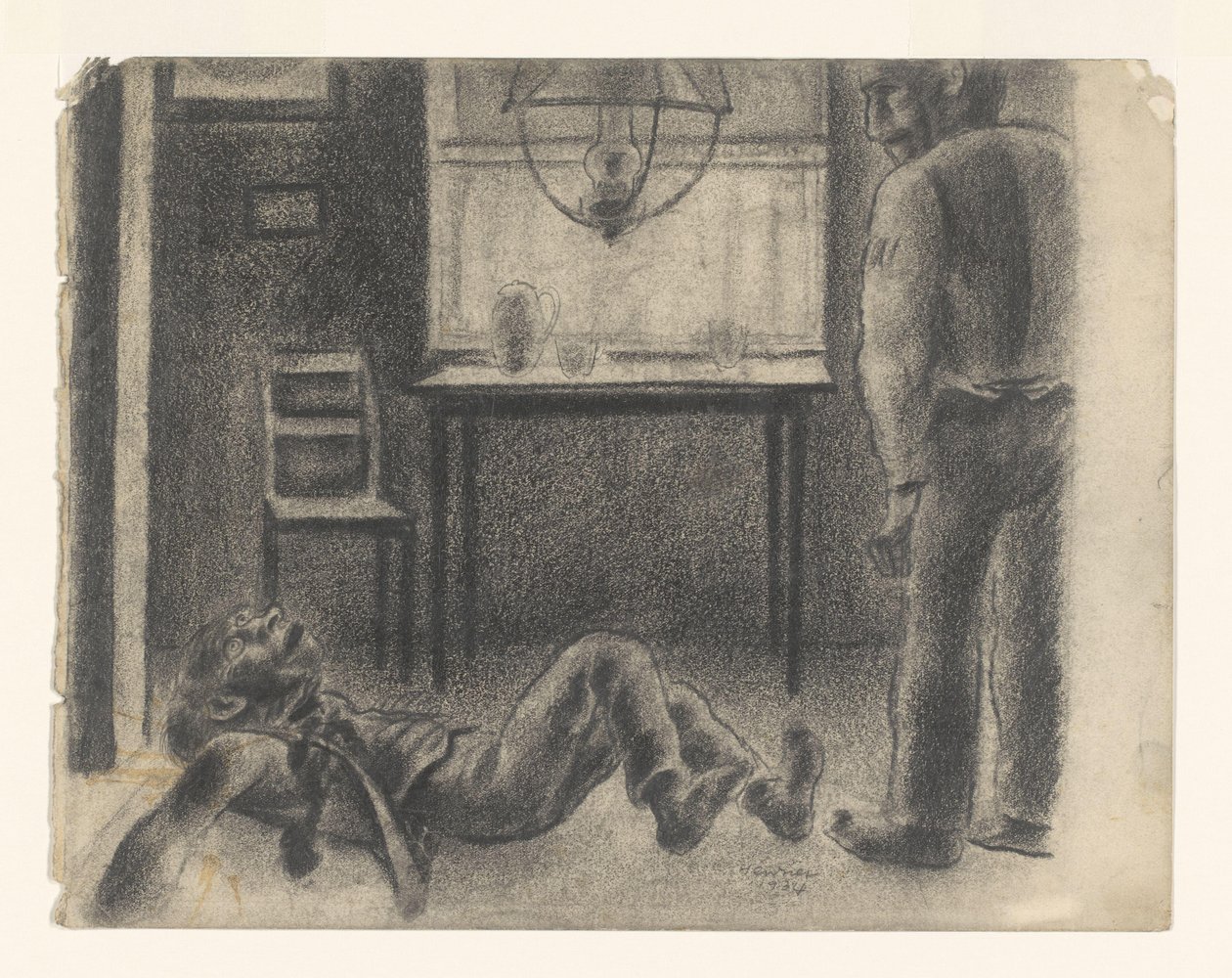 Interieurscène de Henk Henriët (signed by artist)