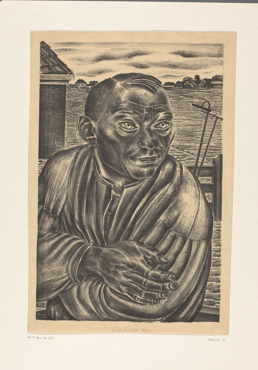 Retrato de un agricultor de Henk Henriët (signed by artist)