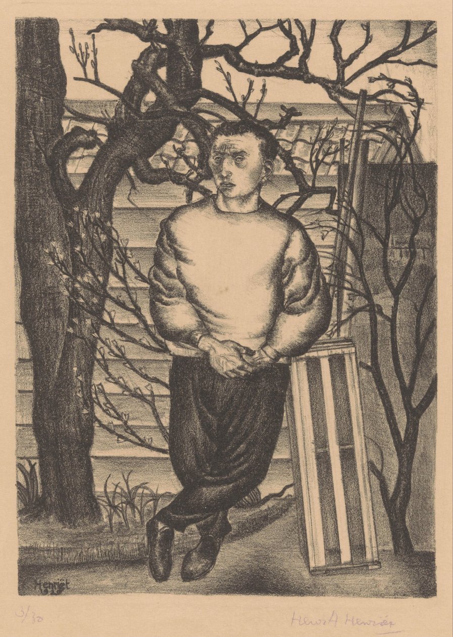 Hombre junto a un árbol de Henk Henriët