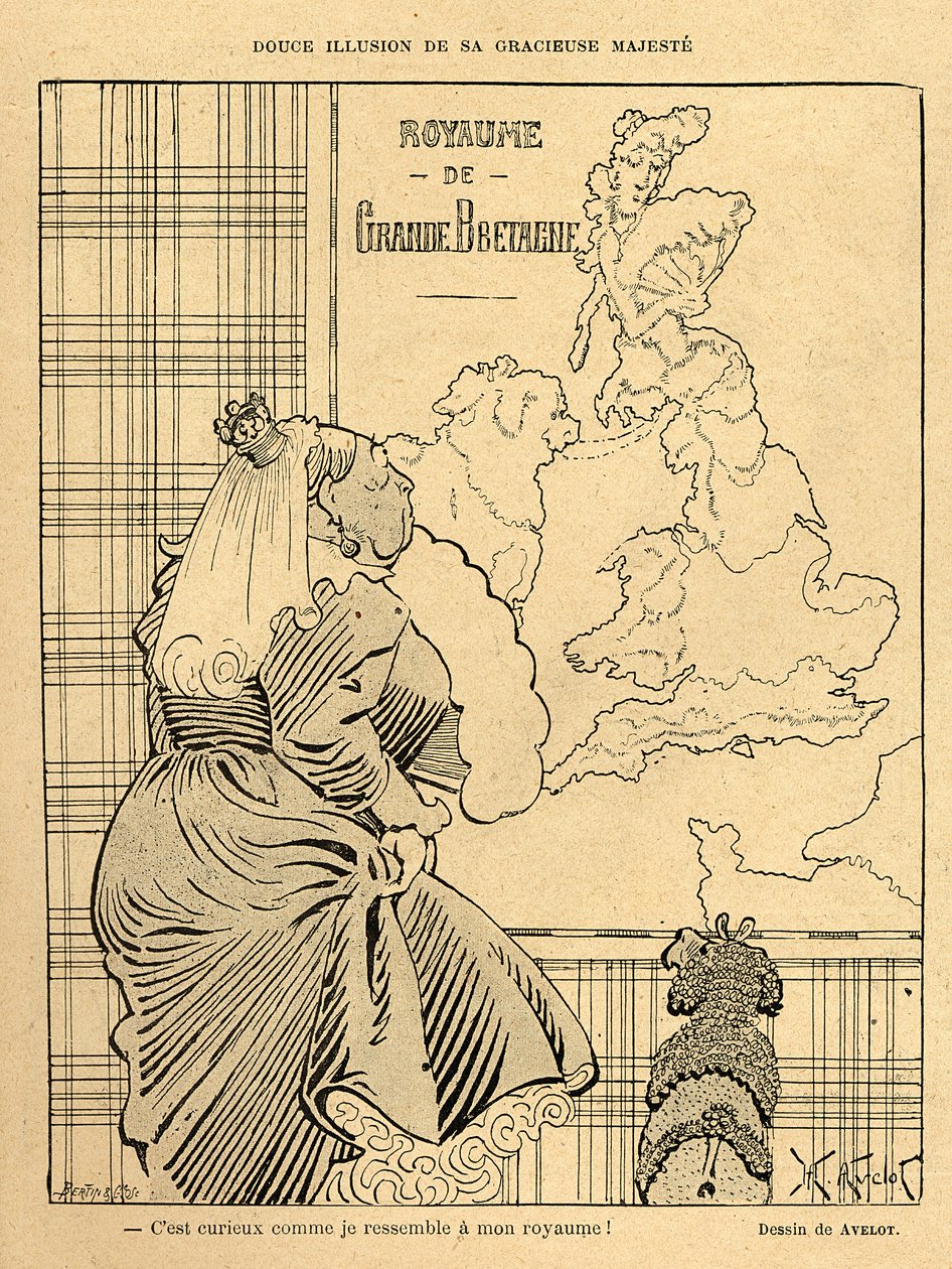 Caricatura de la Reina Victoria, de 