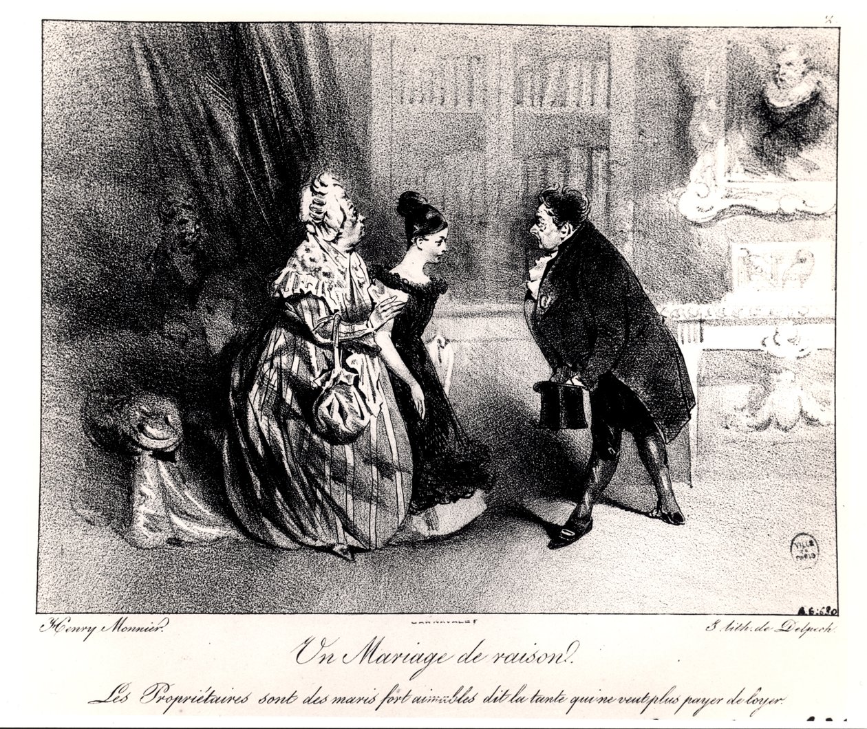Un matrimonio de conveniencia, c. 1840 de Henri Bonaventure Monnier