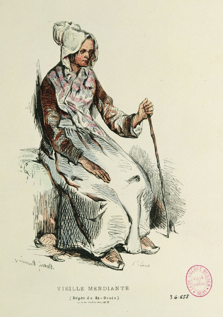 Vieja mendiga de Henri Bonaventure Monnier