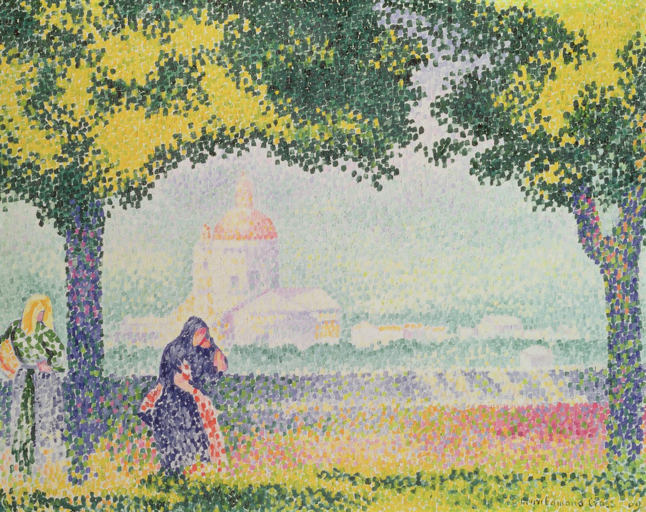 Vista de la iglesia de Santa María de los Ángeles, cerca de Asís, 1909 de Henri Edmond Cross