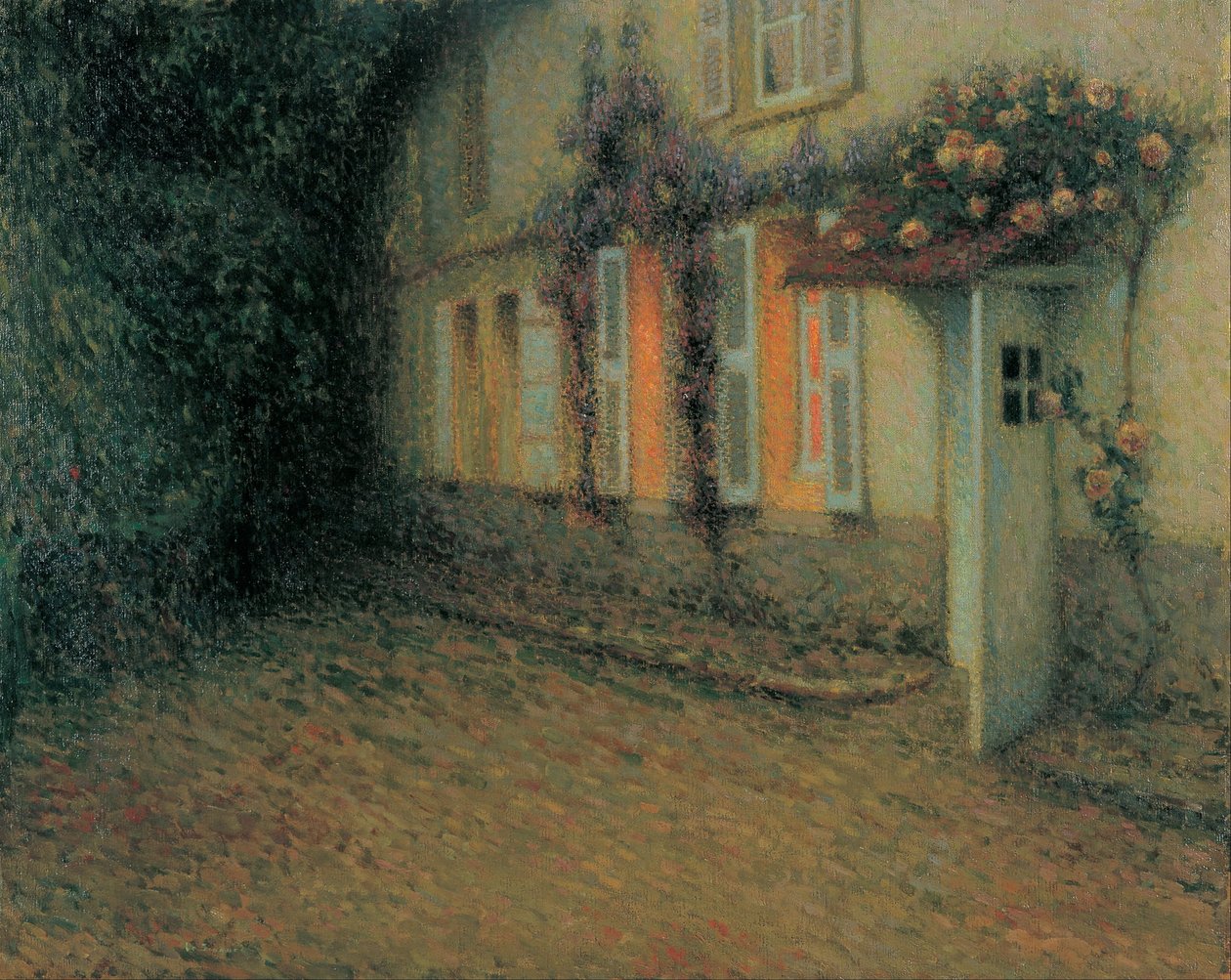 Rosas y glicinas en la casa de Henri Eugene Augustin Le Sidaner
