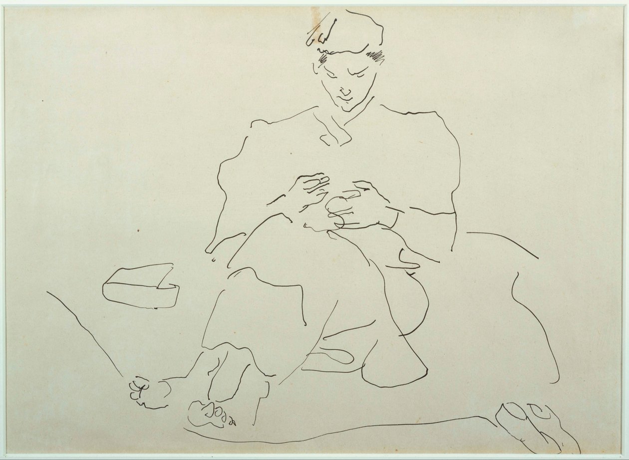 Figura sentada cosiendo de Henri Gaudier Brzeska