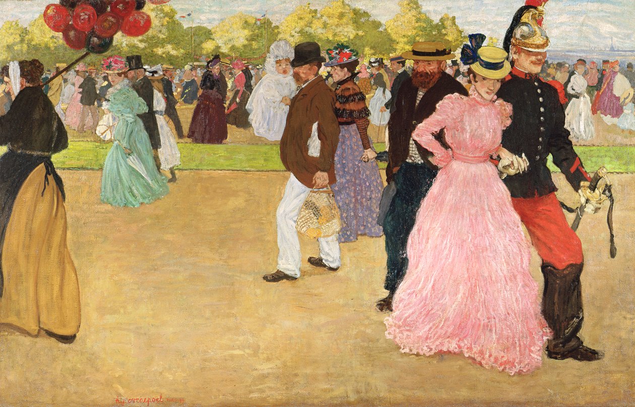 Un paseo dominical en el Bois de Boulogne, 1899 de Henri Jacques Edouard Evenepoel