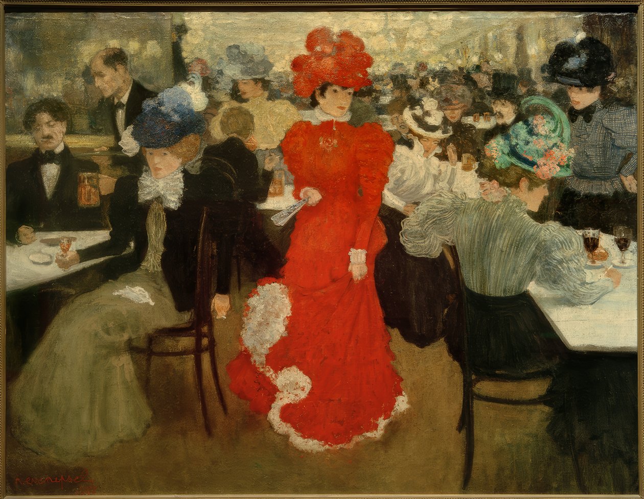 H.Evenepoel, En el Café d’Harcourt en París de Henri Jacques Edouard Evenepoel