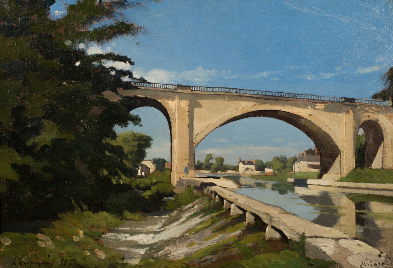 El puente ferroviario en Briare de Henri Joseph Harpignies