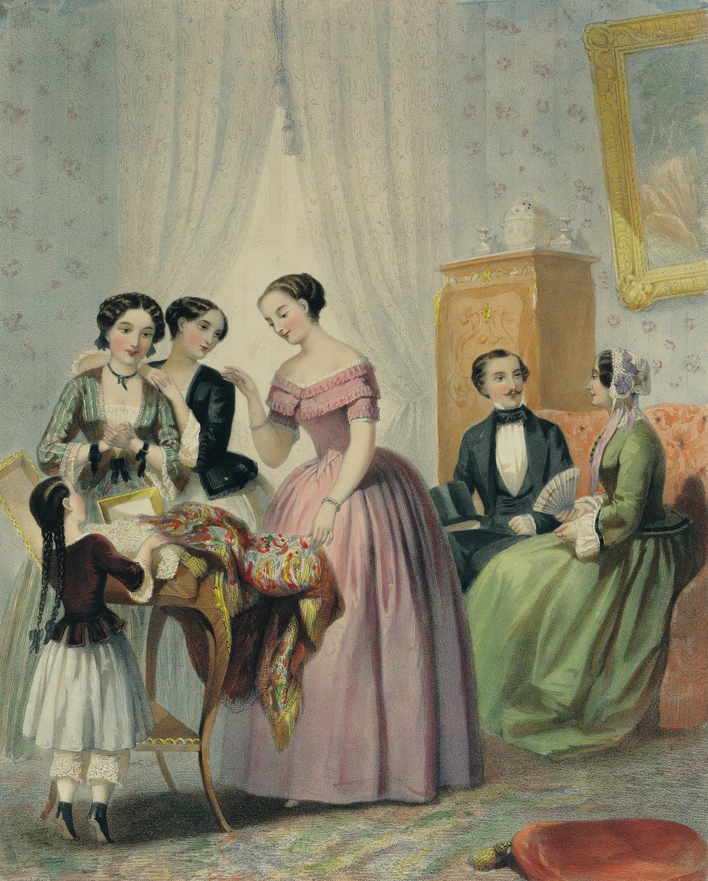 Los regalos de boda, grabado por Bettanier, 1852-53 de Henri Lafon