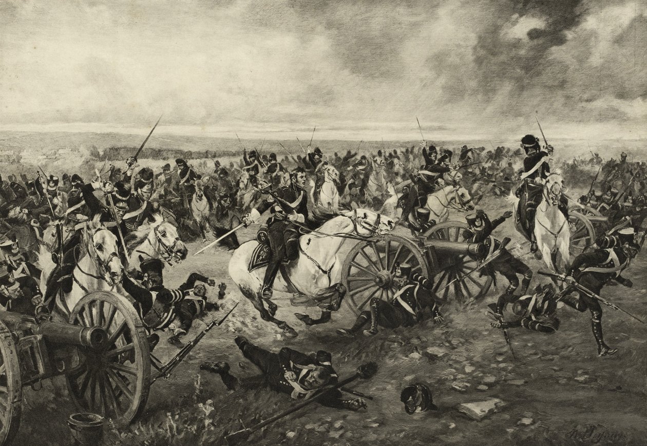 Los Scots Greys en Waterloo, 18 de junio de 1815 de Henri Louis Dupray